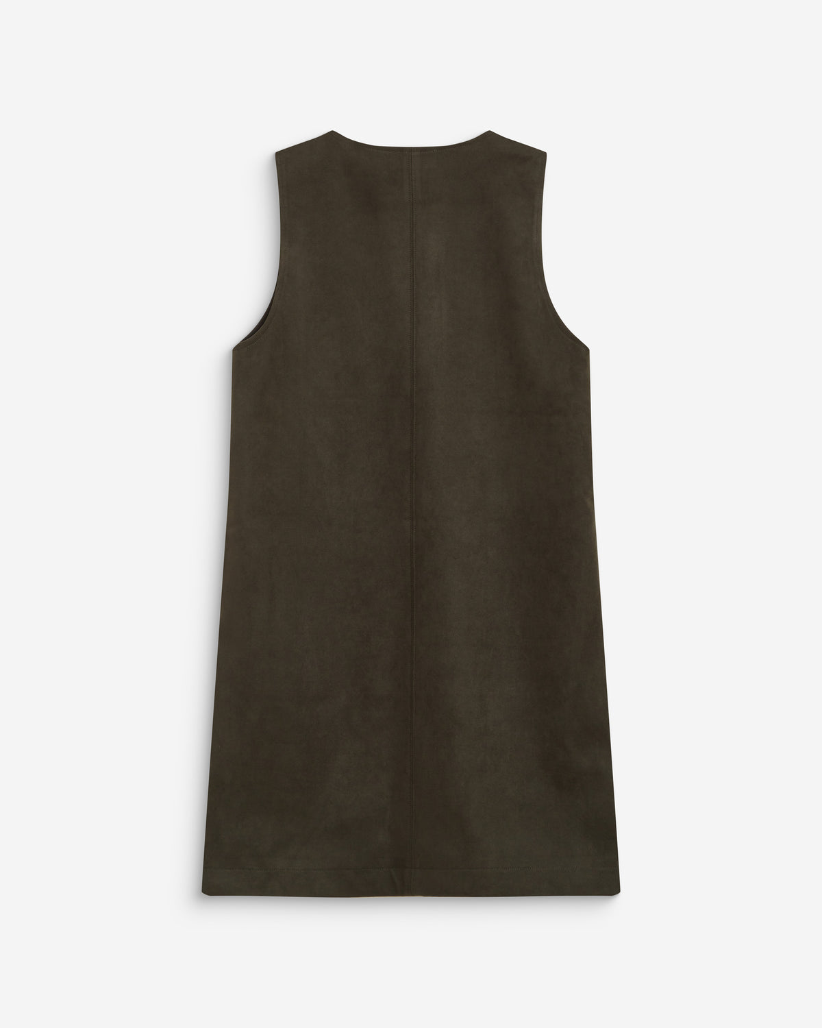 Robe courte sans manches en suédine kaki Anaya