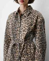 Short denim shirt dress with pattern leo Alizee