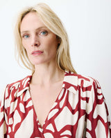 Short wrap dress with pattern terracotta Anika