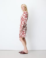 Short wrap dress with pattern terracotta Anika