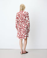 Short wrap dress with pattern terracotta Anika