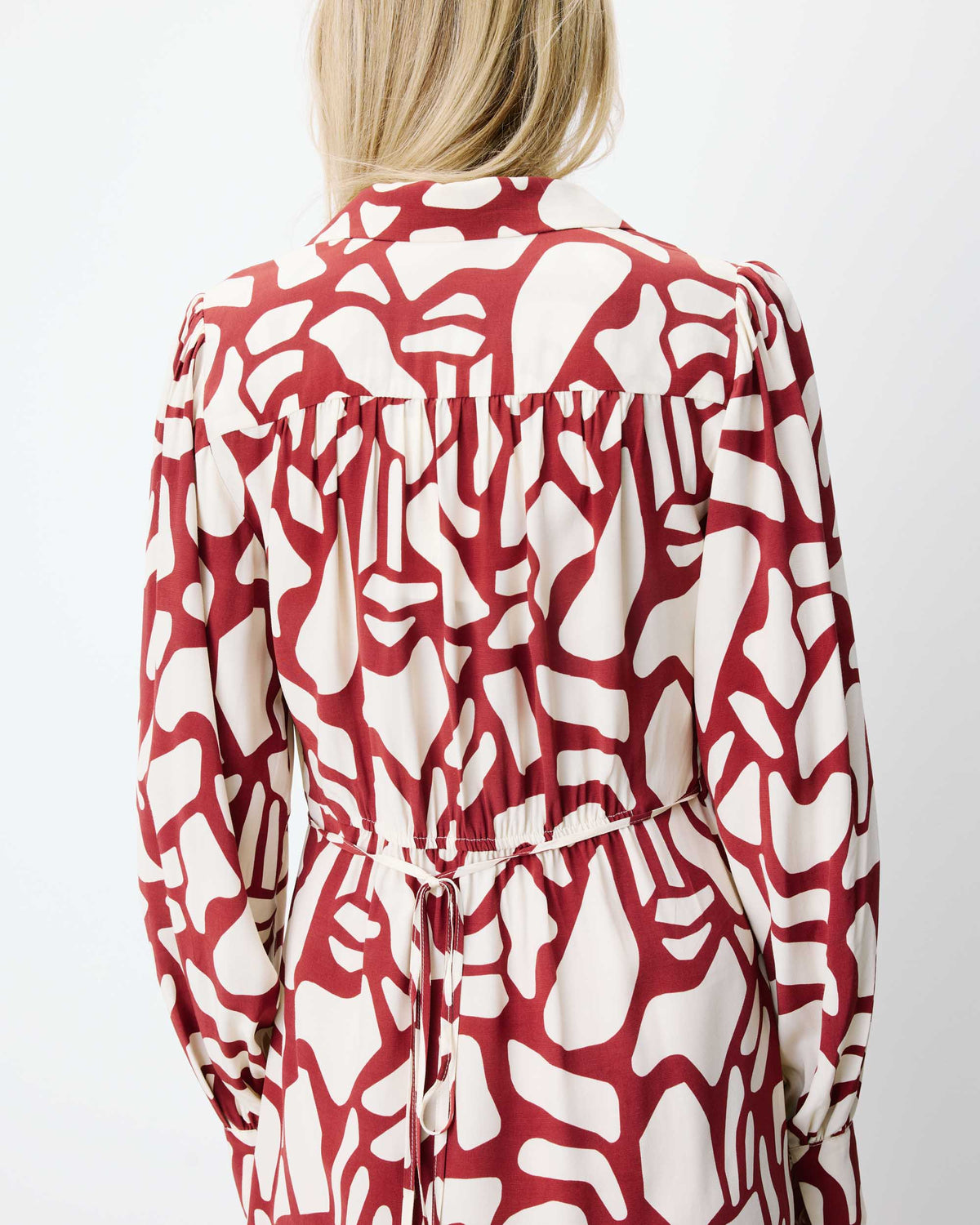 Short wrap dress with pattern terracotta Anika