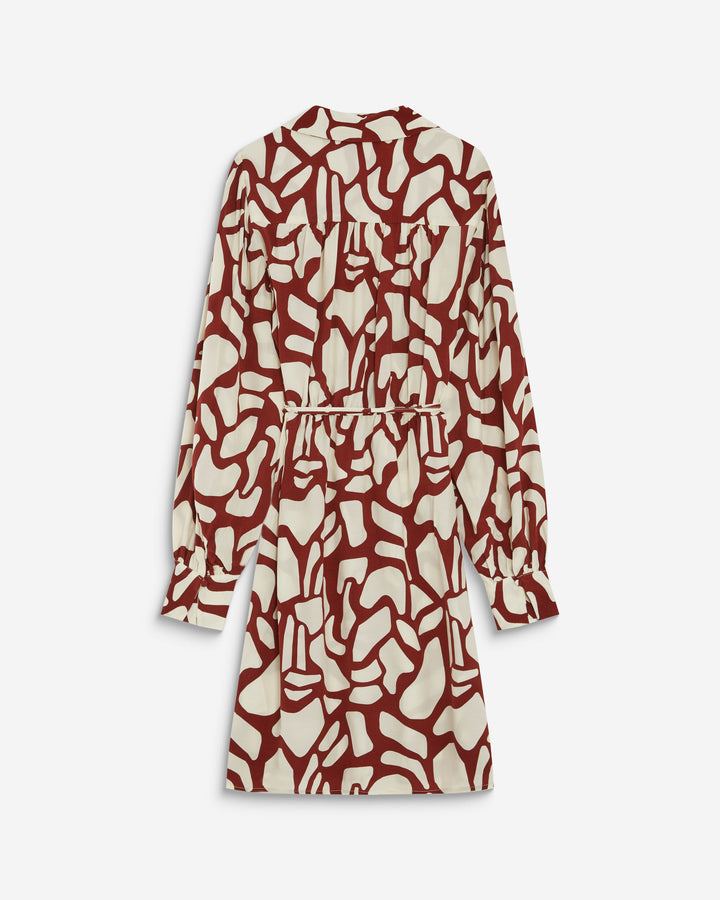 Short wrap dress with pattern terracotta Anika