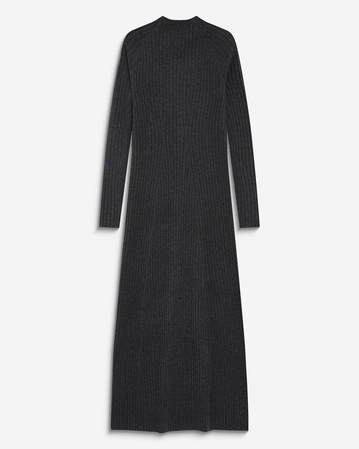 Robe pull longue col montant anthracite Alexandra