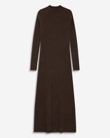 Robe pull longue col montant chocolat Alexandra