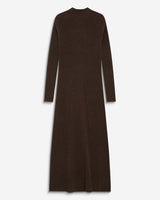 Robe pull longue col montant chocolat Alexandra