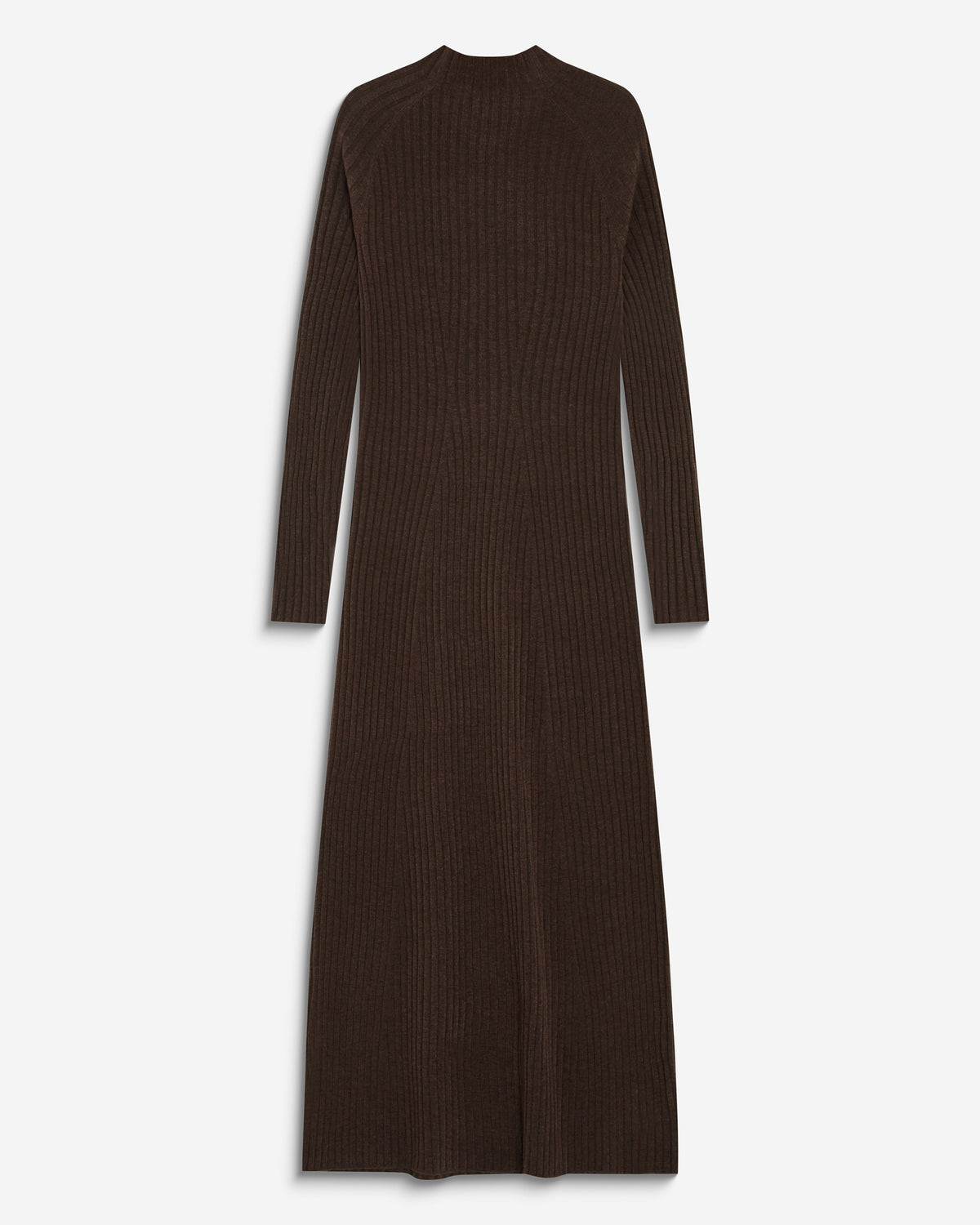 Robe pull longue col montant chocolat Alexandra