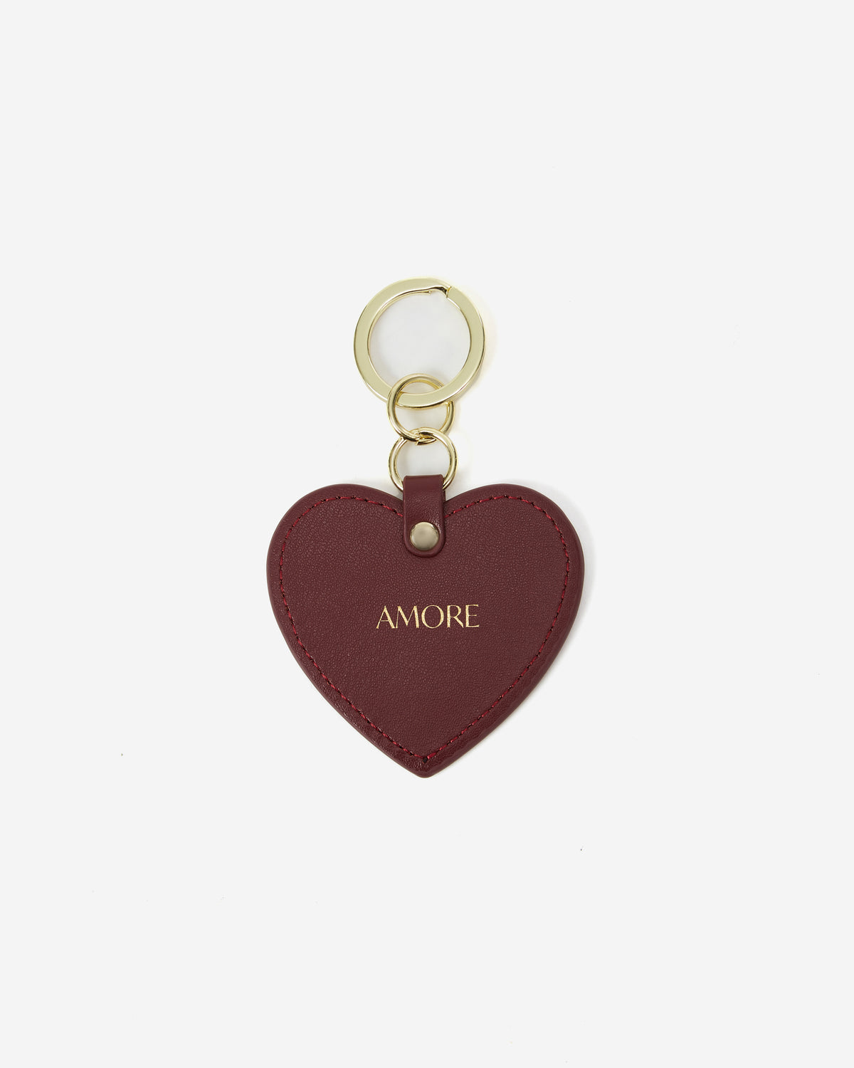 Porte-clés cœur en cuir cherry Aria