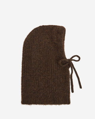Cagoule en laine mélangée chocolat Samourai