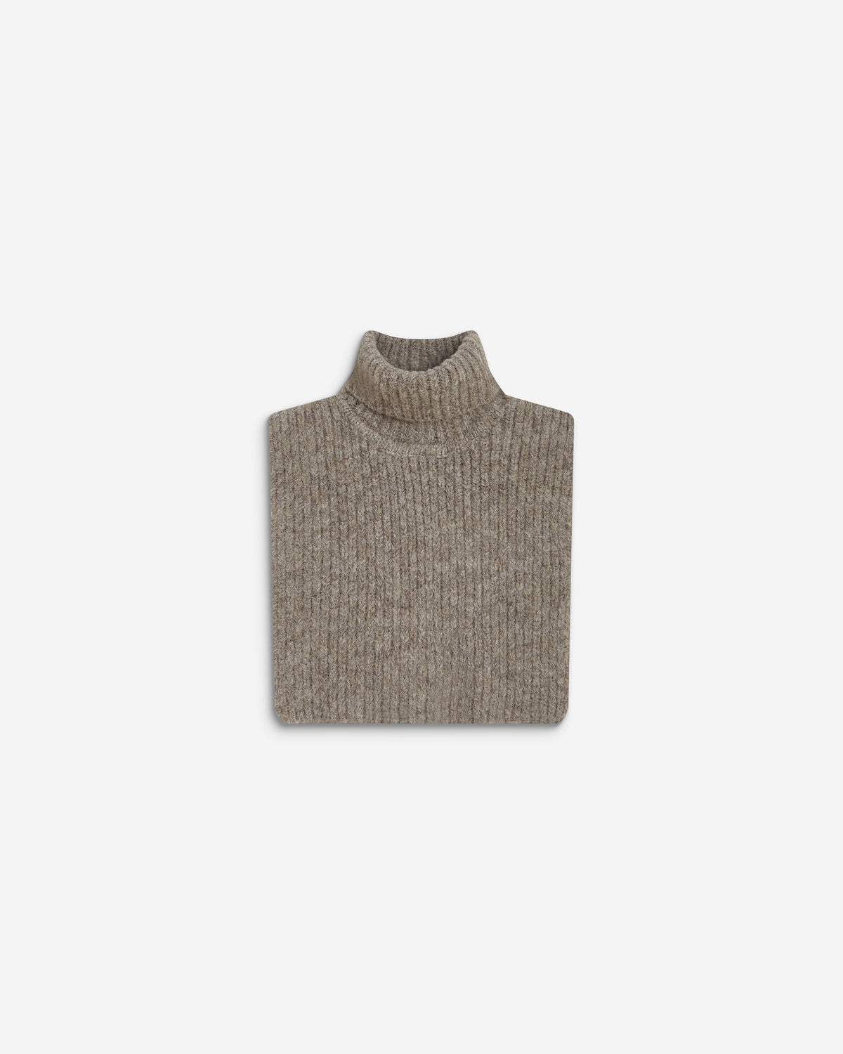 Cache-cou col roulé en maille taupe Ansel