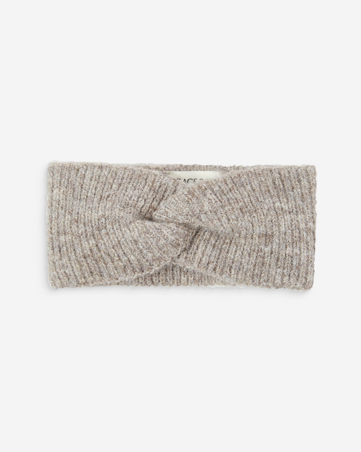Bandeau croisé en maille taupe Auden