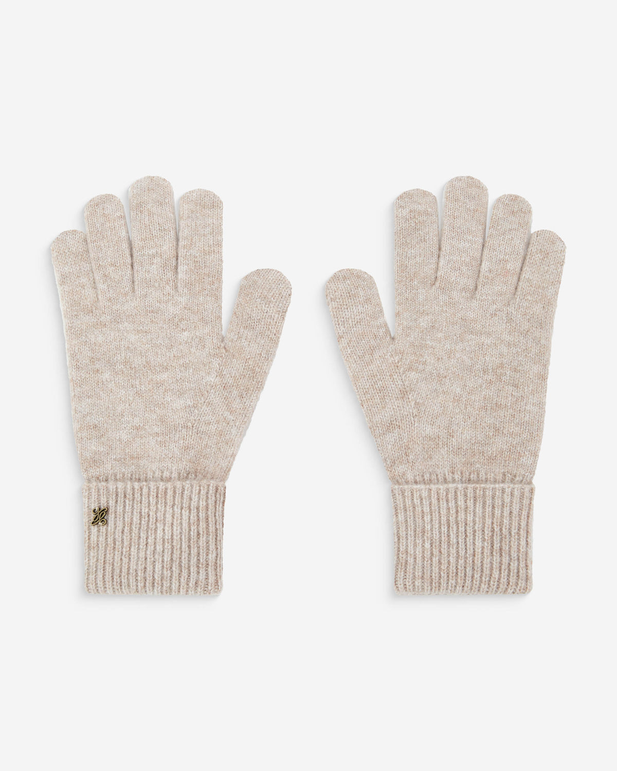 Duo bonnet et gants en maille taupe Anicet
