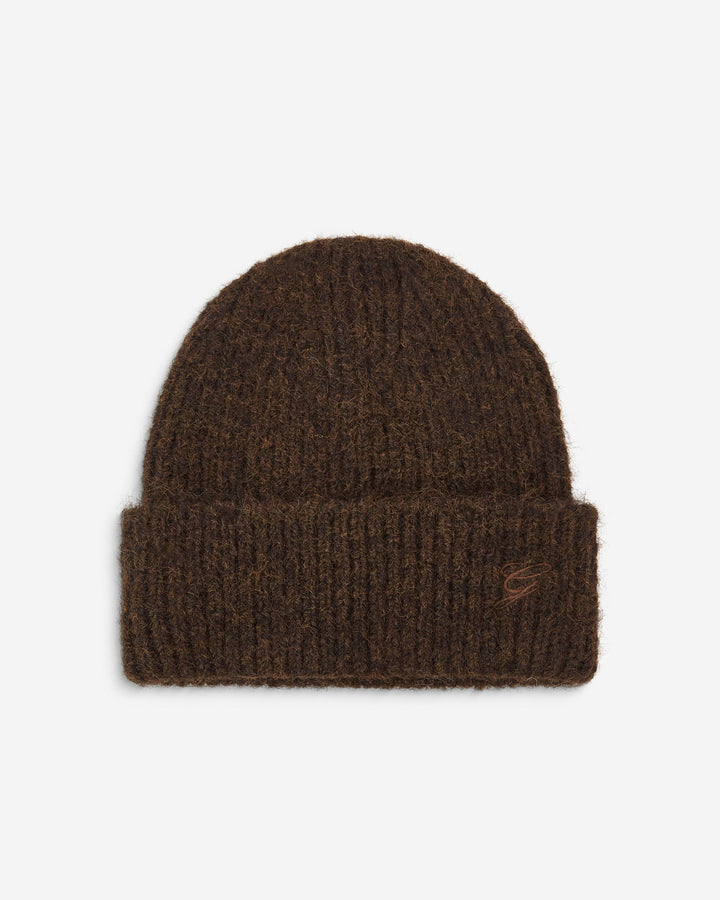 Bonnet en laine mélangée chocolat Antorin