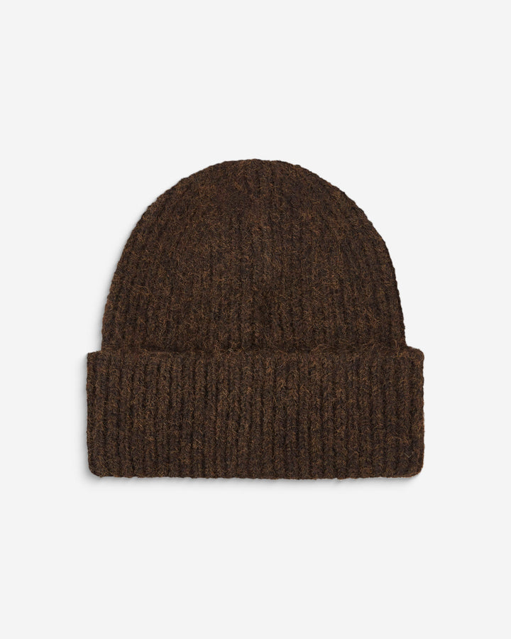 Bonnet en laine mélangée chocolat Antorin