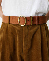 Ceinture en suédine boucle doré coffee Swinton