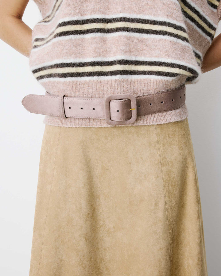 Suede-effect belt grege Alvaro