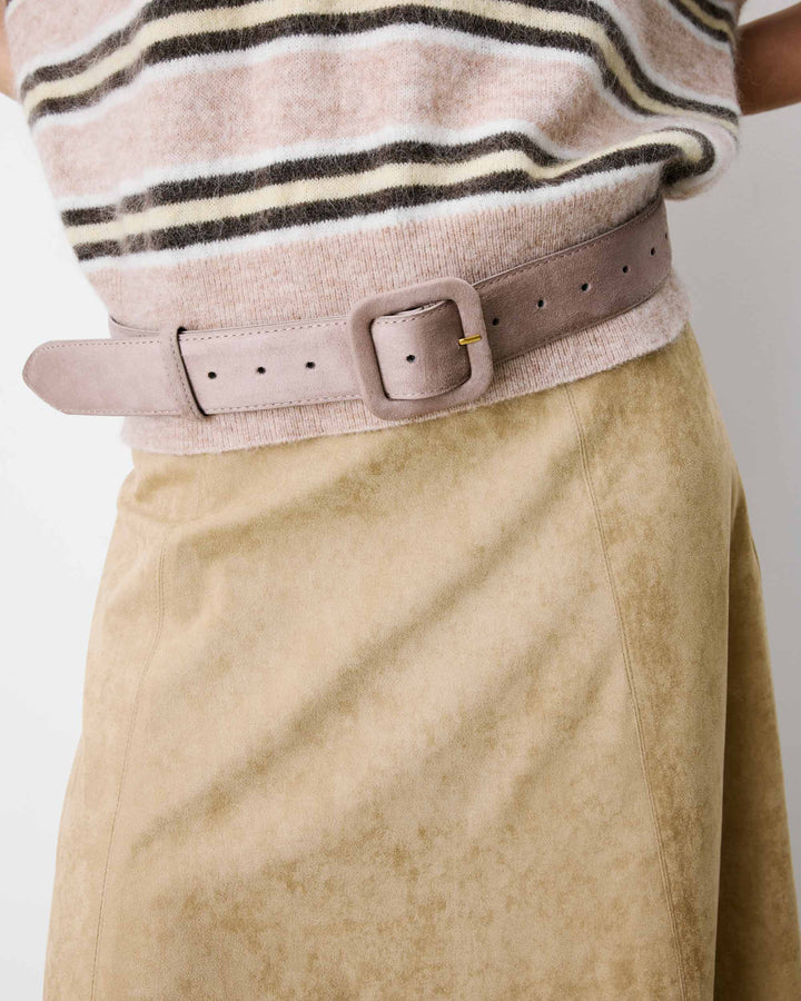 Suede-effect belt grege Alvaro