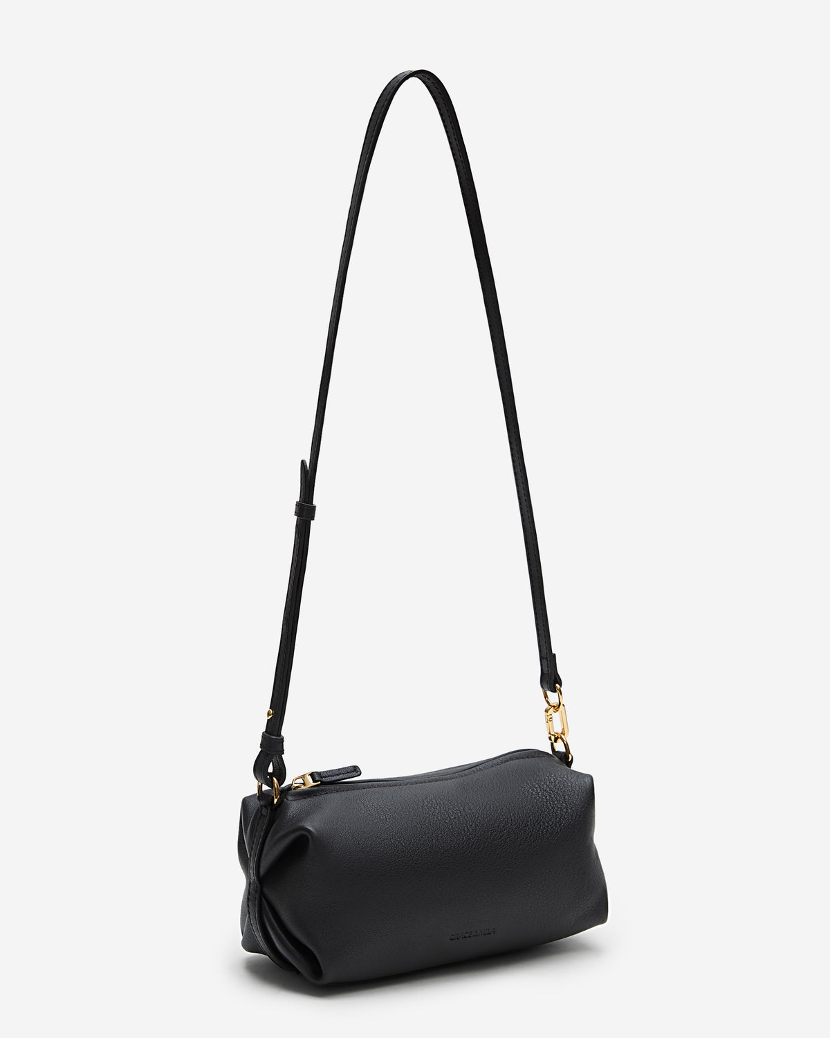 Sac baguette en cuir souple noir Le chouchou