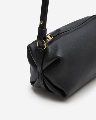 Sac baguette en cuir souple noir Le chouchou