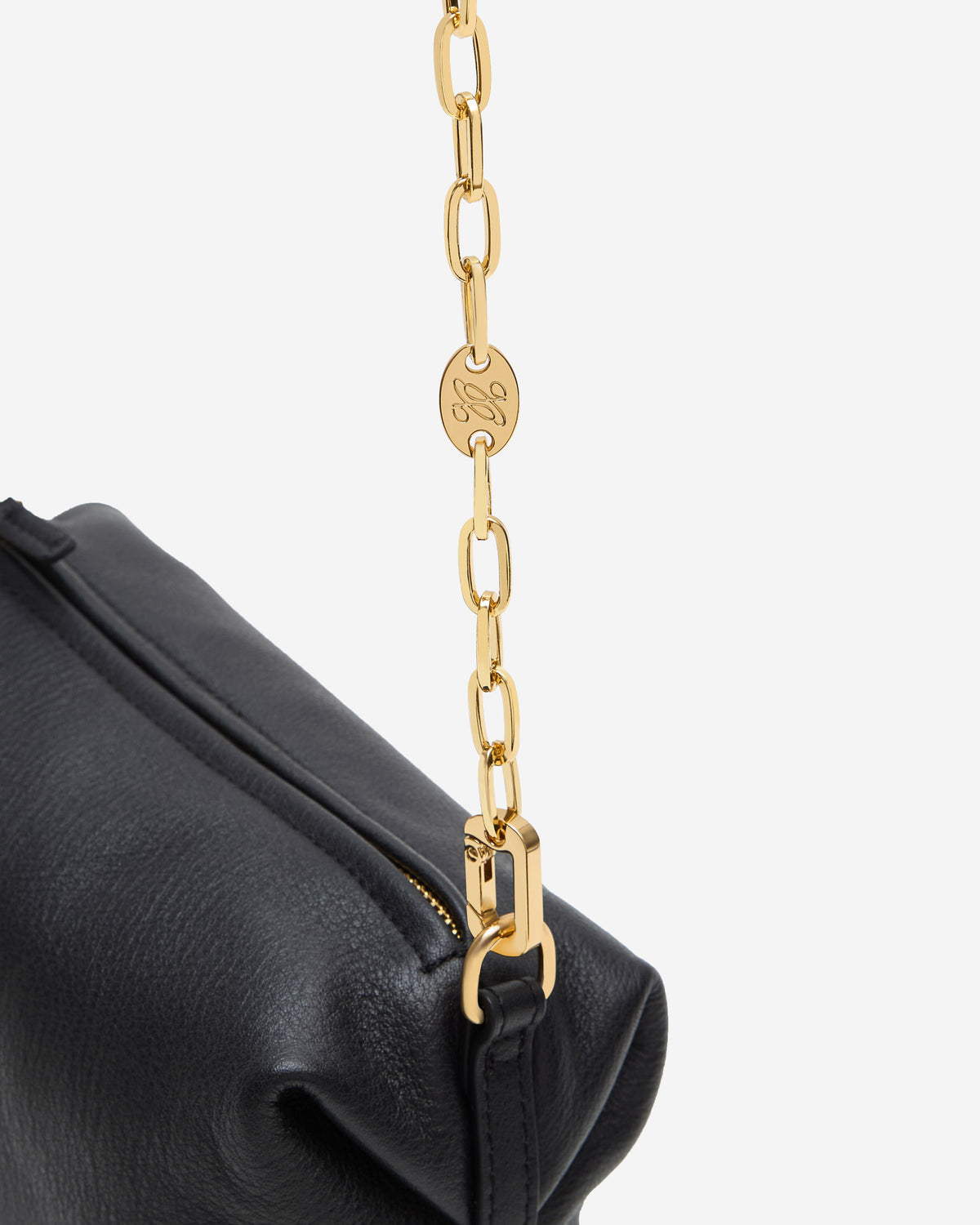 Sac baguette en cuir souple noir Le chouchou