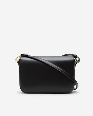 Sac bandoulière en cuir de vachette noir Le jules
