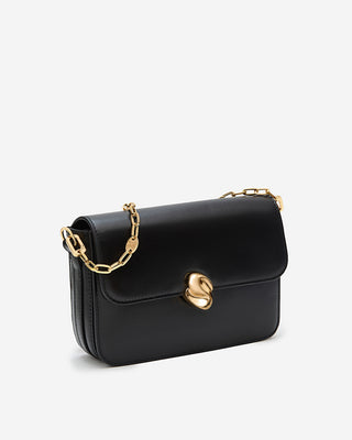 Sac bandoulière en cuir de vachette noir Le jules