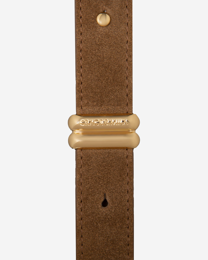 Sac seau en cuir de vachette camel Le come