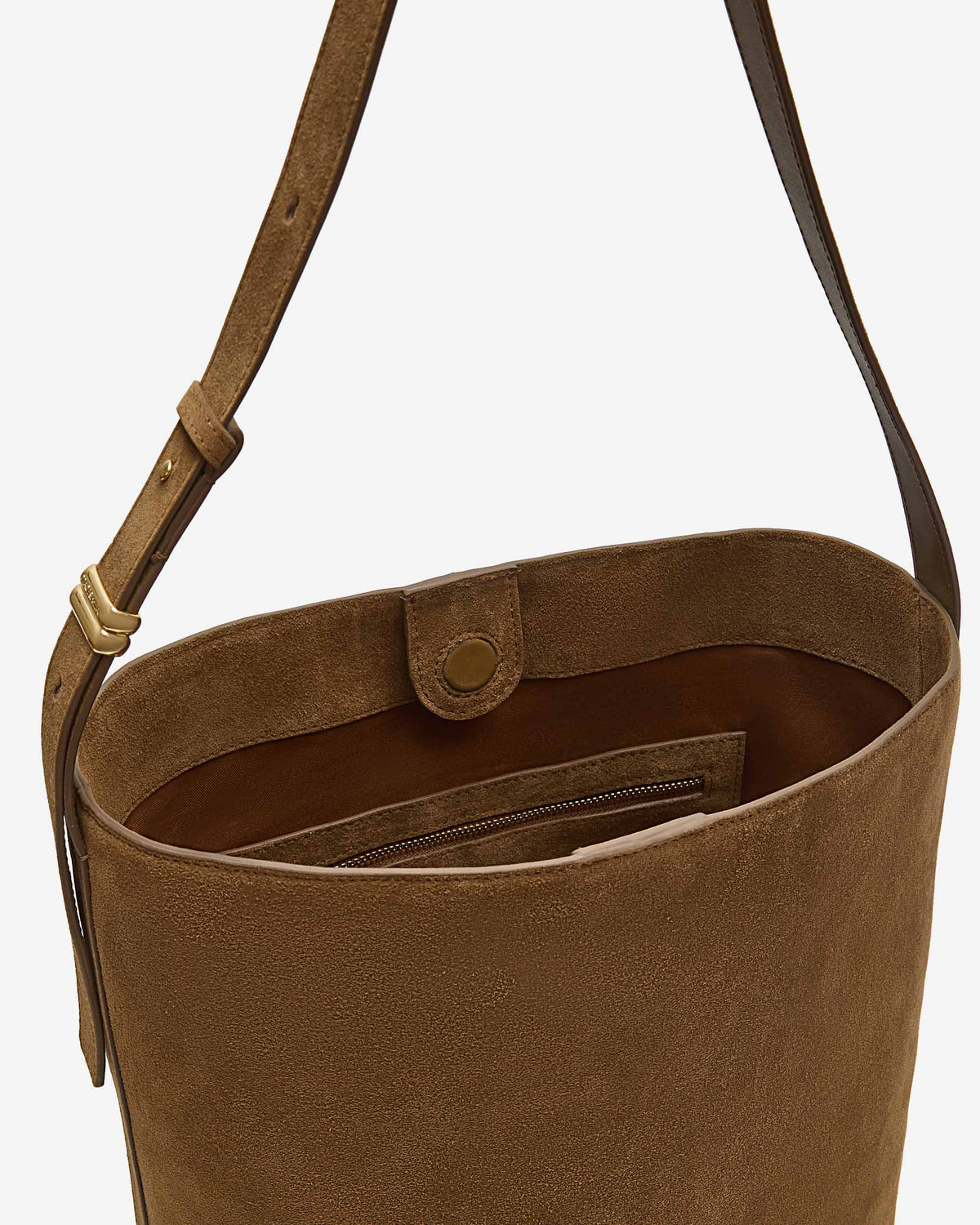 Leather Bucket Bag camel Le come