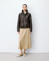 Blouson oversize similicuir à poches chocolat Axel
