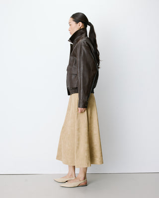 Blouson oversize similicuir à poches chocolat Axel
