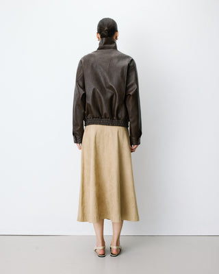 Blouson oversize similicuir à poches chocolat Axel