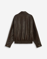 Blouson oversize similicuir à poches chocolat Axel