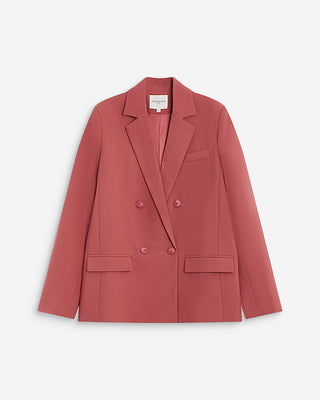 Blazer droit à boutonnage croisé blush Noix