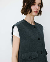 Veste sans manches oversize anthracite Adagio