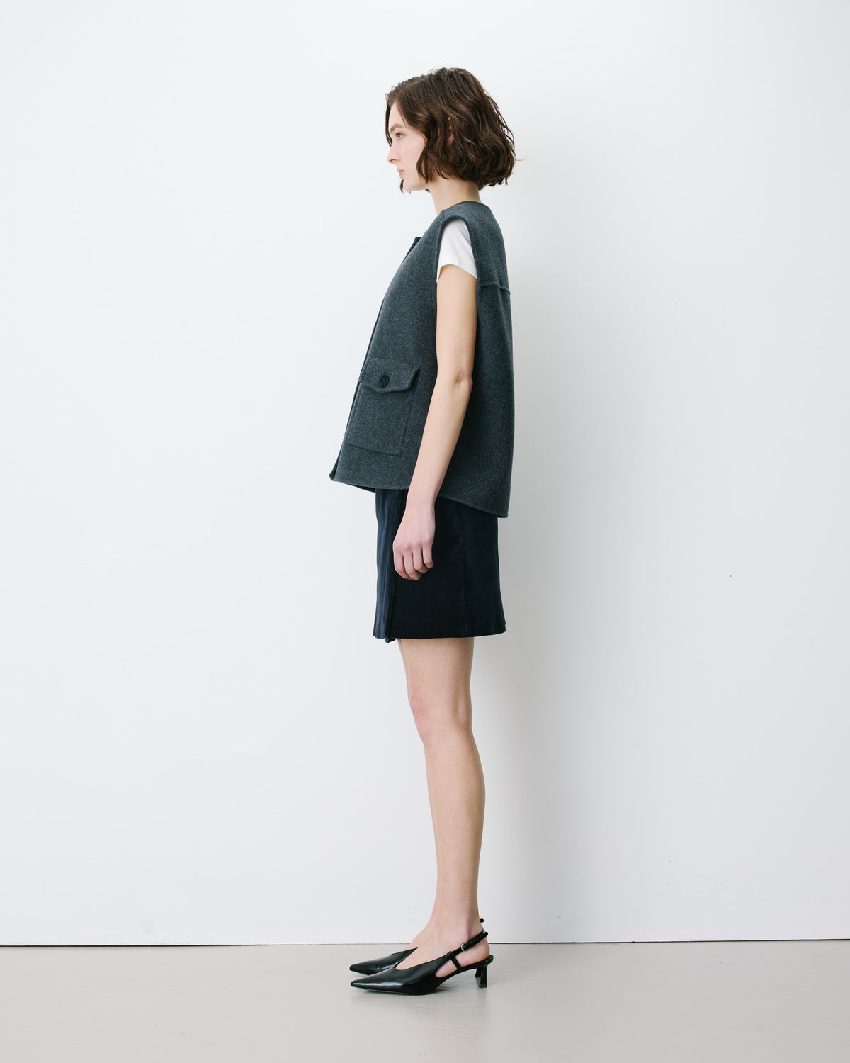Veste sans manches oversize anthracite Adagio