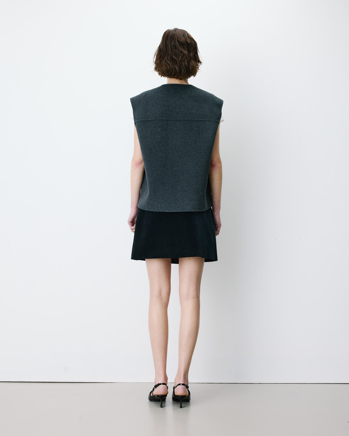 Veste sans manches oversize anthracite Adagio