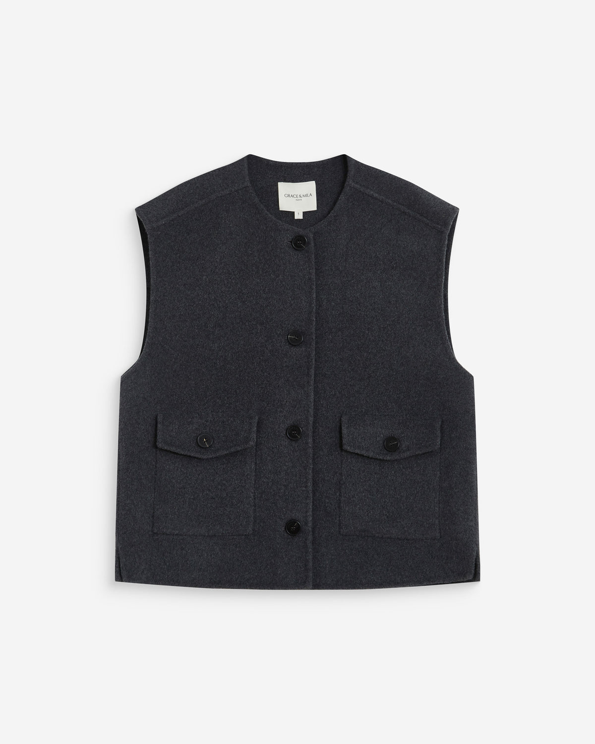 Veste sans manches oversize anthracite Adagio