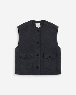 Veste sans manches oversize anthracite Adagio