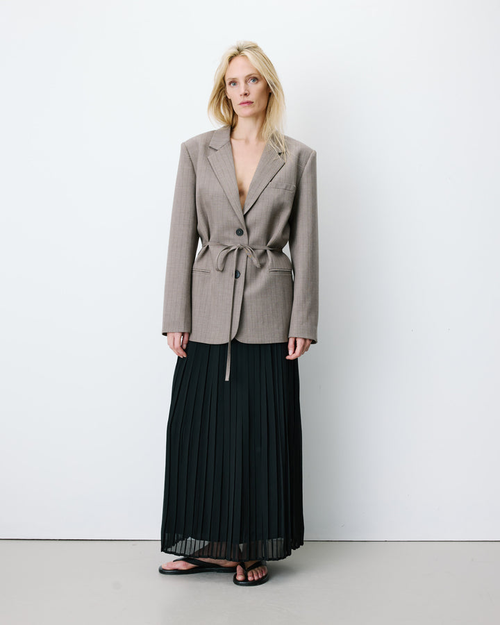Blazer droit rayé cintré à la taille rayure Acario