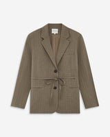 Blazer droit rayé cintré à la taille rayure Acario