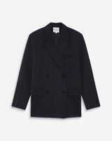Blazer croisé à rayures marine Auguste