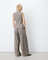 Gilet tailleur rayé col rond boutonné rayure Aristide