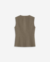 Gilet tailleur rayé col rond boutonné rayure Aristide