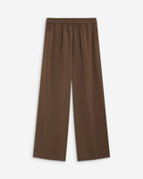 Pantalon fluide jambe large taille mi-haute taupe Noblesse