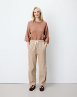 Pantalon velours côtelé taille ajustable beige Liberty