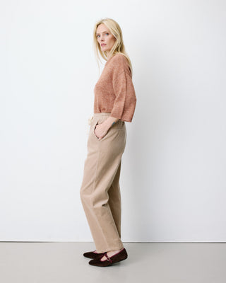 Pantalon velours côtelé taille ajustable beige Liberty