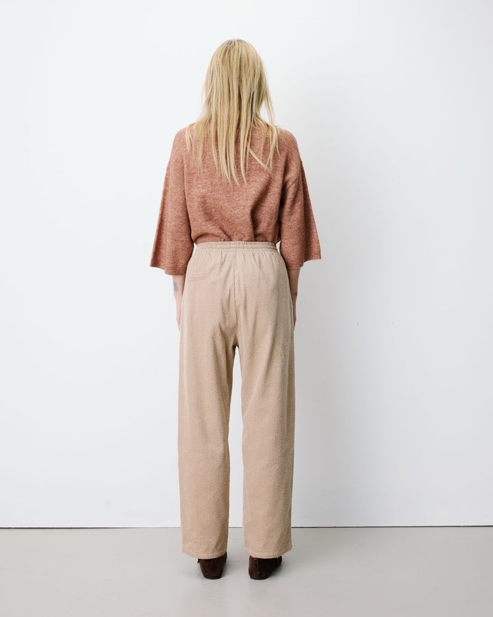 Pantalon velours côtelé taille ajustable beige Liberty