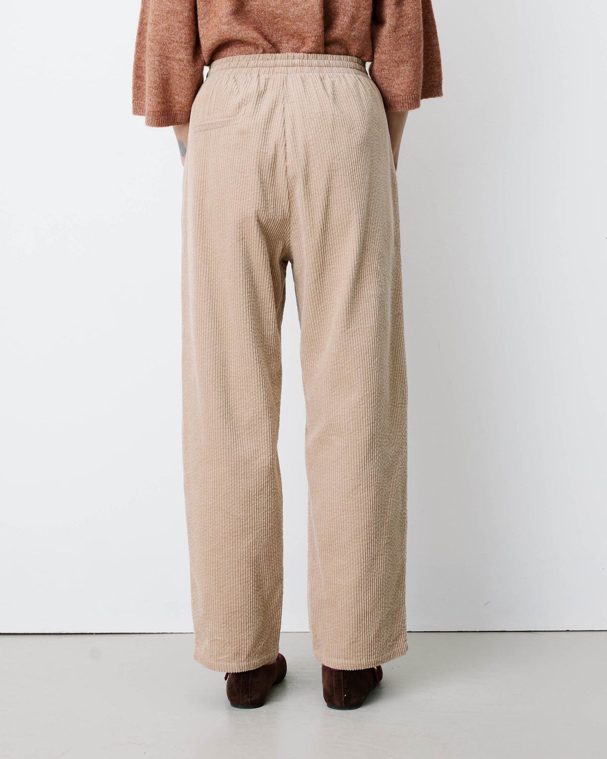 Pantalon velours côtelé taille ajustable beige Liberty