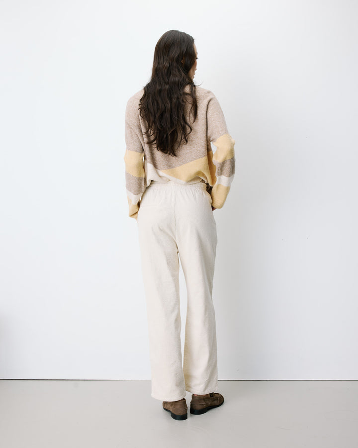 Pantalon velours côtelé taille ajustable ecru Liberty