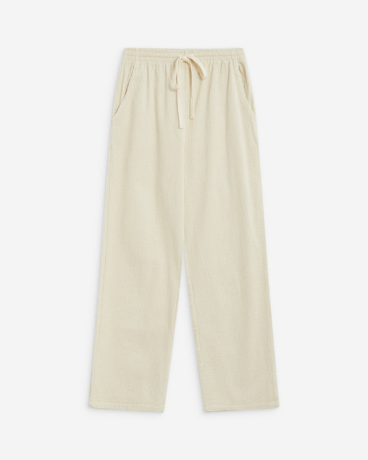 Pantalon velours côtelé taille ajustable ecru Liberty